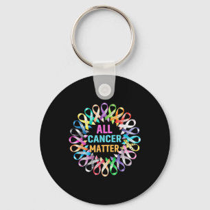 All Cancer Colourful Ribbons Cancer Awareness Keychain