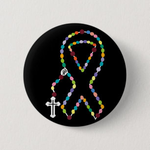 All Cancer Matters Awareness Cross All Ribbons  2 Inch Round Button