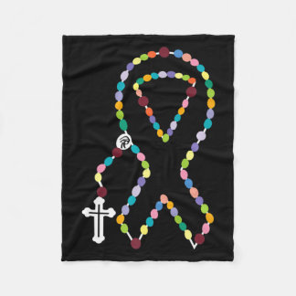 All Cancer Matters Awareness Cross All Ribbons  Fleece Blanket