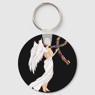 All Cancer Matters Awareness Day Angel Ribbon Keychain
