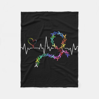 All Cancer Matters Awareness Day Heartbeat 1  Fleece Blanket