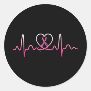All Cancer Matters Awareness Day Heartbeat  Classic Round Sticker