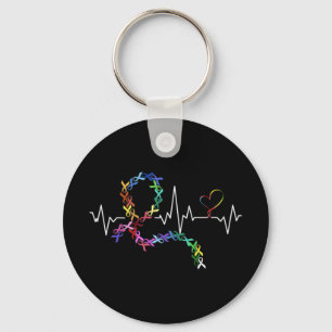 All Cancer Matters Awareness Day Heartbeat Premium Keychain