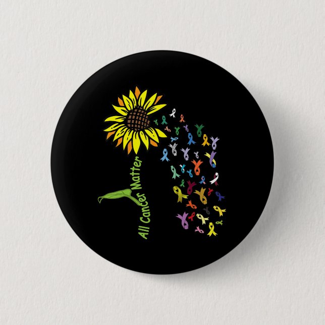 All Cancer Matters Awareness Day Ribbon  2 Inch Round Button (Front)