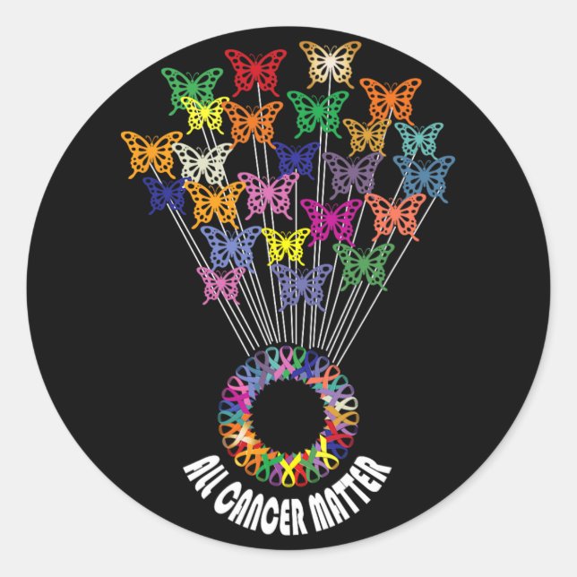 All Cancer Matters Awareness Day Ribbon Support  Classic Round Sticker (Front)