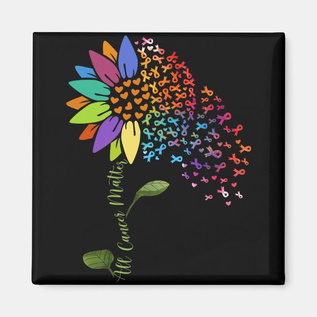 All Cancer Matters Awareness Day Sunflower Ribbon  Magnet (Front)