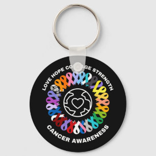 All Cancer Matters Awareness Every Colour Ribbons  Keychain