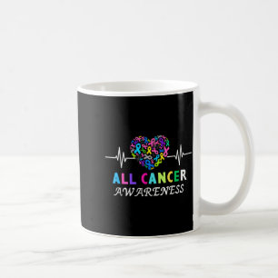All Cancer Matters Heartbeat Multicolor Ribbon Coffee Mug