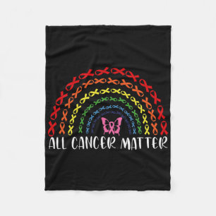 All Cancer Problem Ribbon Awareness Saying World C Fleece Blanket