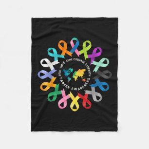 All Cancer S Awareness Fight Cancer Ribbon Support Fleece Blanket