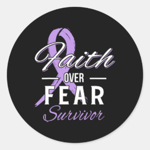 All Cancer Survivor Faith Over Fear Christian Gift Classic Round Sticker