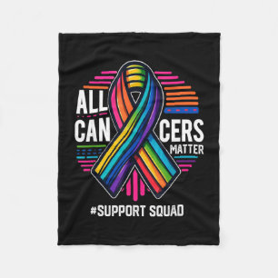 All cancers colourful ribbon cancer support squad  fleece blanket