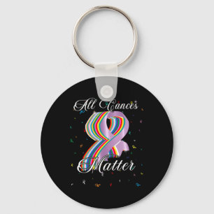 All Cances Problem All Ribbon World Cancer Awarene Keychain