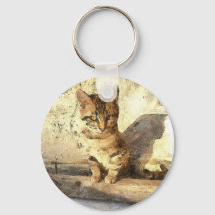 All Cats Are Black In The Dark Pencil Sketch Keychain
