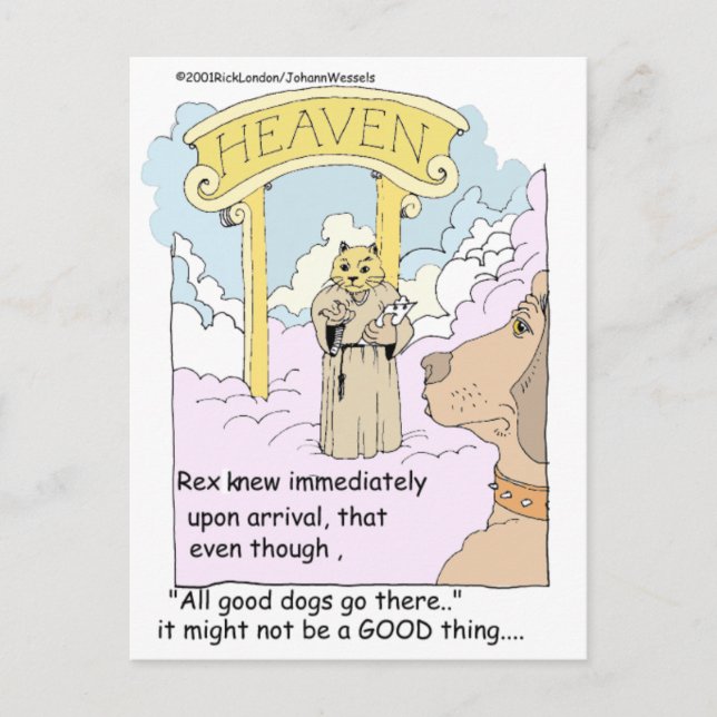 All Cats Go To Heaven? Funny Gifts & Tees Postcard (Front)