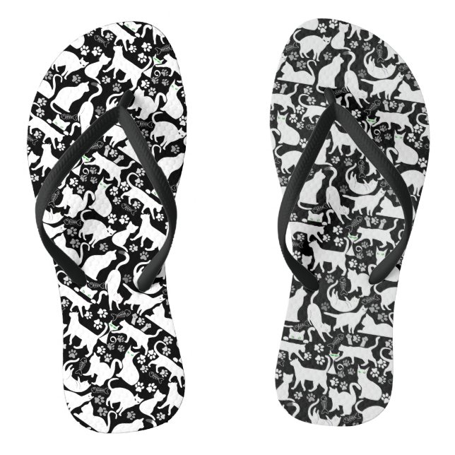 All Cats pattern.w.bx4 Flip Flops (Footbed)