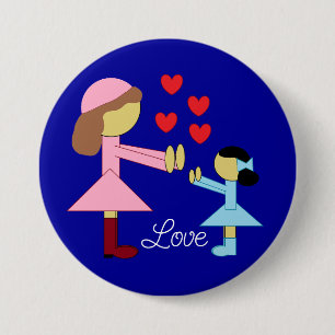 All Children Need Love: Dark Blue 3 Inch Round Button