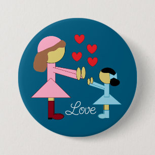 All Children Need Love: Deep Sea Blue 3 Inch Round Button