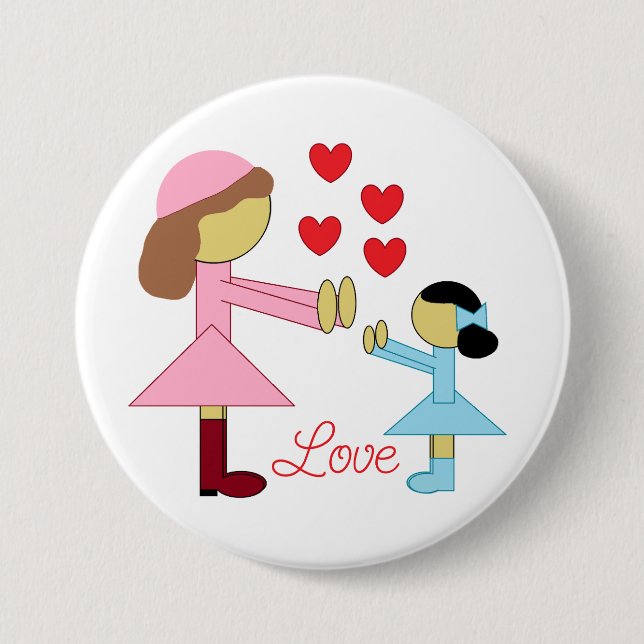 All Children Need Love: White 3 Inch Round Button (Front)
