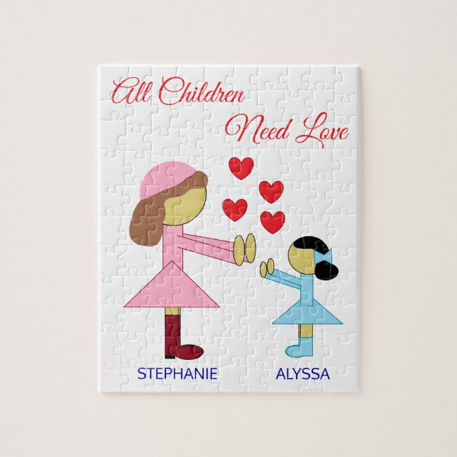 All Children Need Love: White Jigsaw Puzzle (Vertical)