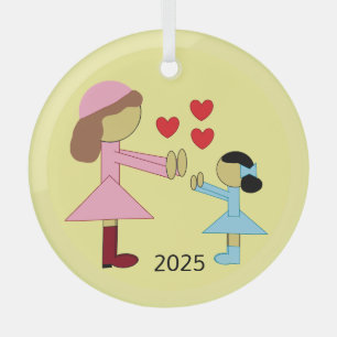 All Children Need Love: Yellow Glass Ornament
