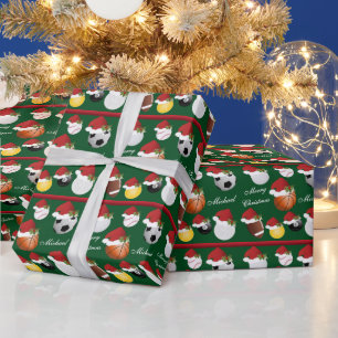 All Christmas Sport   Name Wrapping Paper