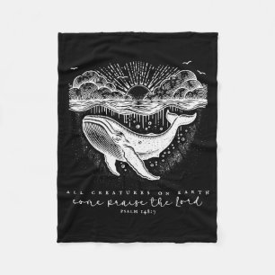 All Creatures On Earth Whale Faith Jesus Religious Fleece Blanket