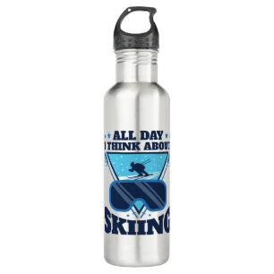 All Day I Think About Skiing Skier Ski 710 Ml Water Bottle