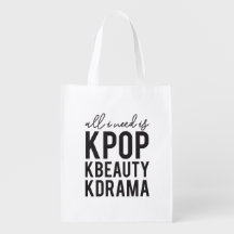 All Day Kpop KBeauty Kdrama Grocery Bag Reusable