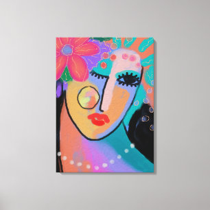 All Dressed Up Abstract Digital Portrait Canvas Print