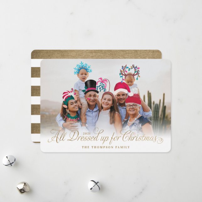 All Dressed Up Christmas Festive Christmas Costume Holiday Card (Front/Back In Situ)