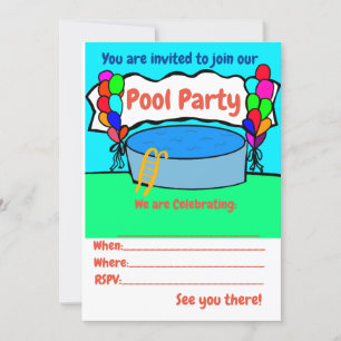 All events pool party invitation