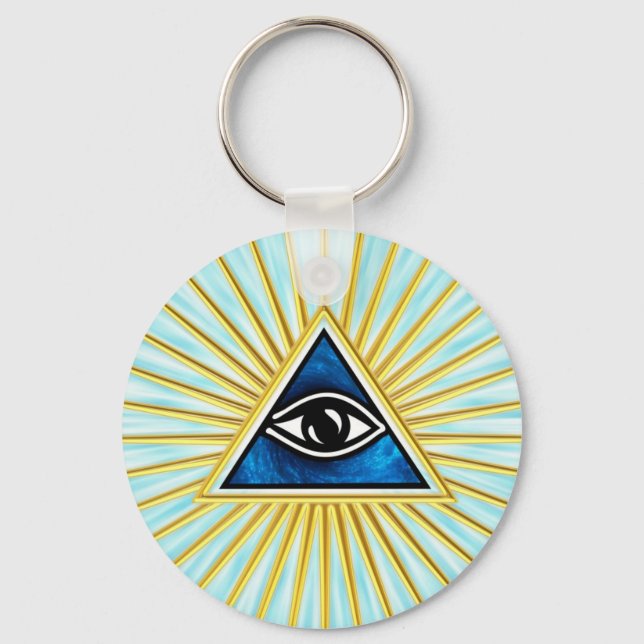 All eye of God, pyramid, Freemasons Keychain (Front)