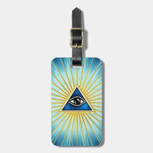 All eye of God, pyramid, Freemasons Luggage Tag