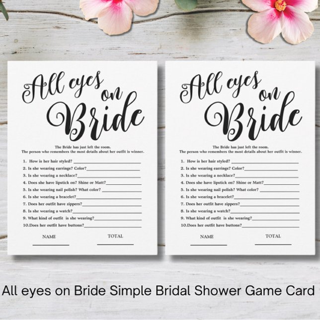 All eyes on Bride Simple Bridal Shower Game Invitation (Creator Uploaded)
