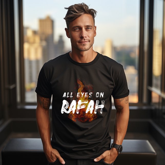 ALL EYES ON RAFAH black t-shirt for man (Creator Uploaded)