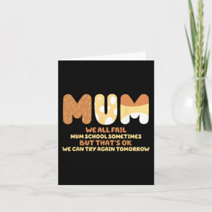 All Fail Mum School Mom Gifts Mother Day Mom Quote Card