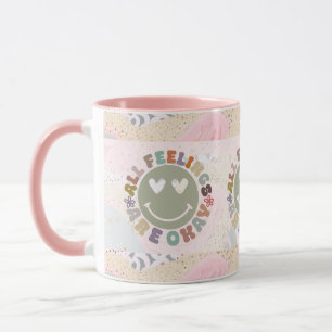 All Feelings Are Okay   Pastel Smiley  Mug
