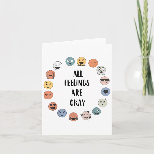 All Feelings Are Okay School Teacher Psychologist  Card (Front)