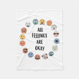 All Feelings Are Okay School Teacher Psychologist Fleece Blanket