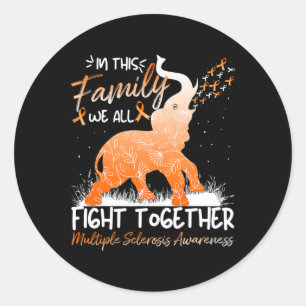 All Fight Together Multiple Sclerosis Awareness Ms Classic Round Sticker