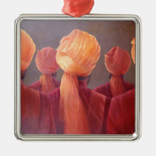 All Five Heads Metal Ornament
