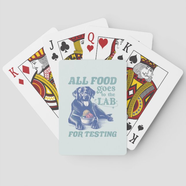 All Food Goes to the Black Lab for Testing Retro Playing Cards (Back)