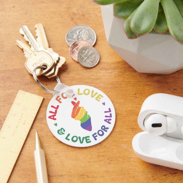 All for Love Pride  Rainbow Hand LGBTQ+ Keychain (Desk)