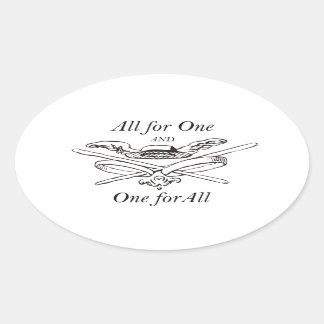 All for One and One for All - The Three Musketeers Oval Sticker