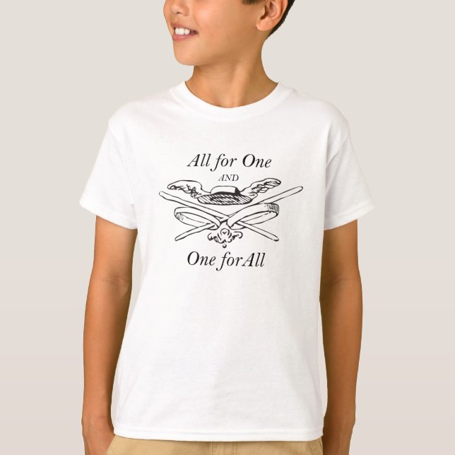 All for One and One for All - The Three Musketeers T-Shirt (Front)