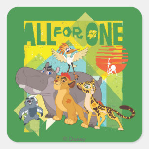 All For One Lion Guard Graphic Square Sticker