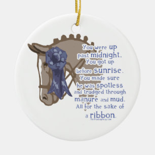 All For The Ribbon Ceramic Ornament