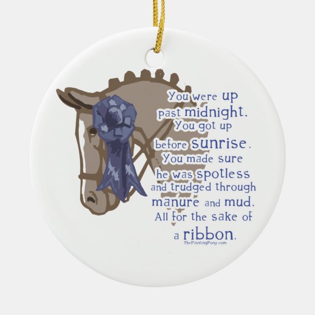 All For The Ribbon Ceramic Ornament (Front)