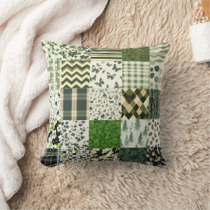 All Forest Green Cheat Quilt Pattern 2025 Throw Pillow